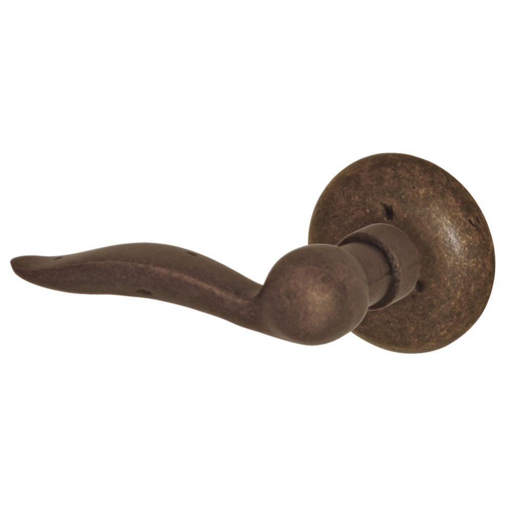 Sandcast Bronze Drop Tail Lever with Sandcast Bronze Round Radius Rose Privacy Set in Sandcast