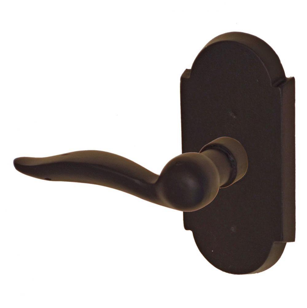 Sandcast Bronze Drop Tail Lever with Sandcast Bronze Large Scalloped Plate Passage Set in Dark