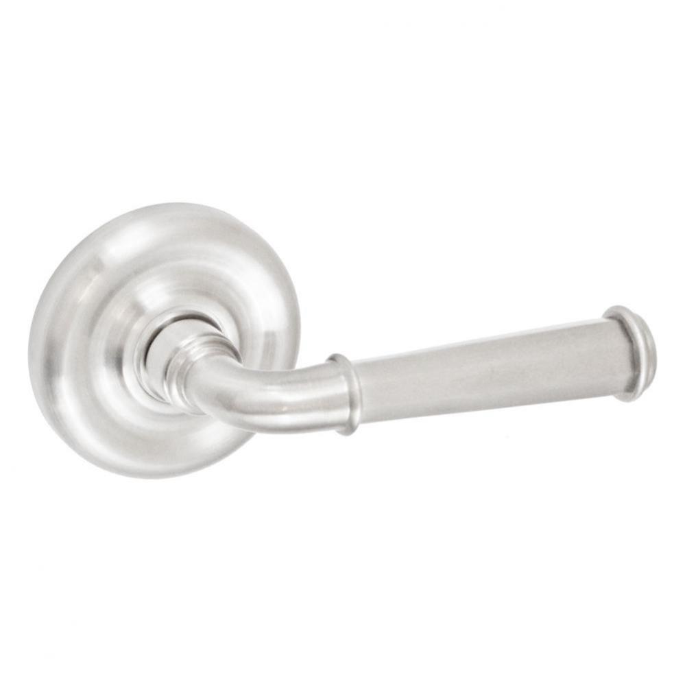 St Charles Lever with Contoured Radius Rose Privacy Set in Brushed Nickel - Right