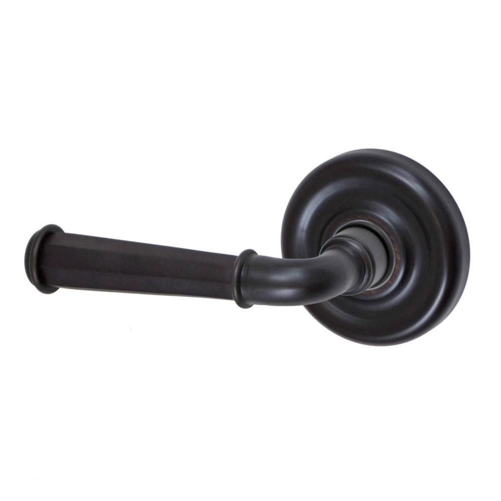 St Charles Lever with Contoured Radius Rose Privacy Set in Oil Rubbed Bronze - Left
