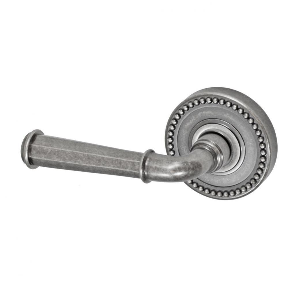 St Charles Lever with Beaded Rose Dummy Single in Antique Pewter - Left