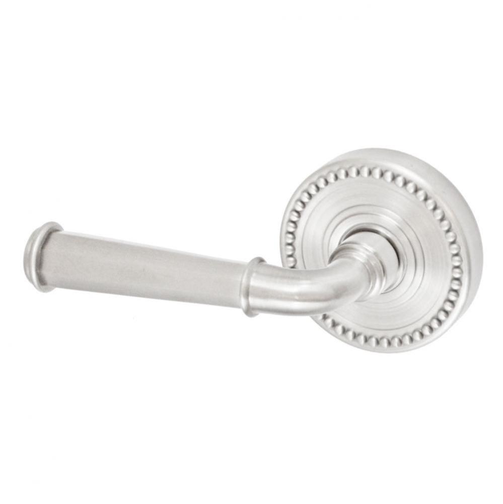 St Charles Lever with Beaded Rose Passage Set in Brushed Nickel - Left