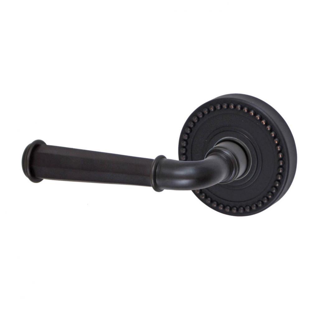 St Charles Lever with Beaded Rose Privacy Set in Oil Rubbed Bronze - Left