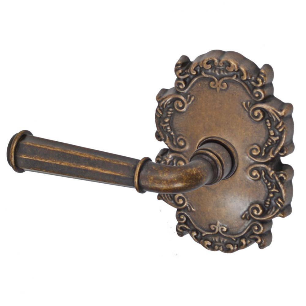 St Charles Lever with Victorian Rose Dummy Single in Medium Bronze - Left