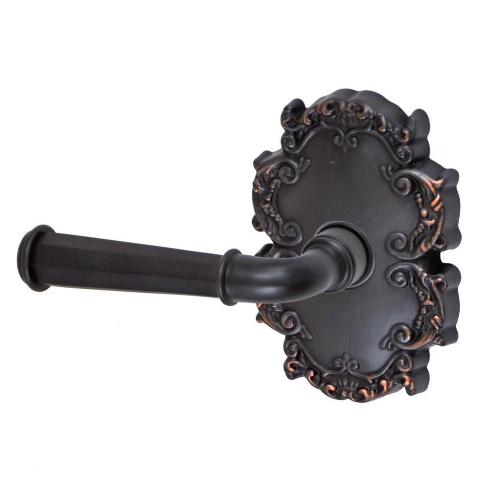 St Charles Lever with Victorian Rose Passage Set in Oil Rubbed Bronze - Left