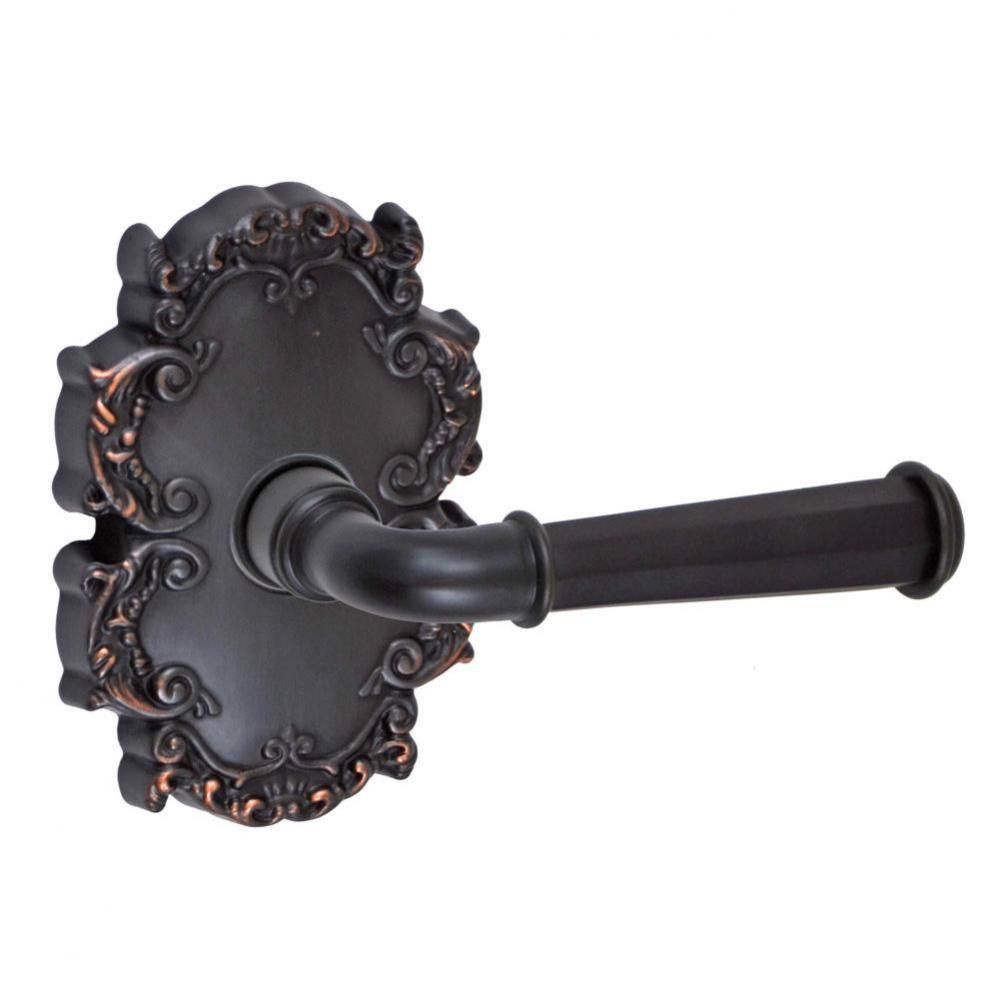 St Charles Lever with Victorian Rose Privacy Set in Oil Rubbed Bronze - Right