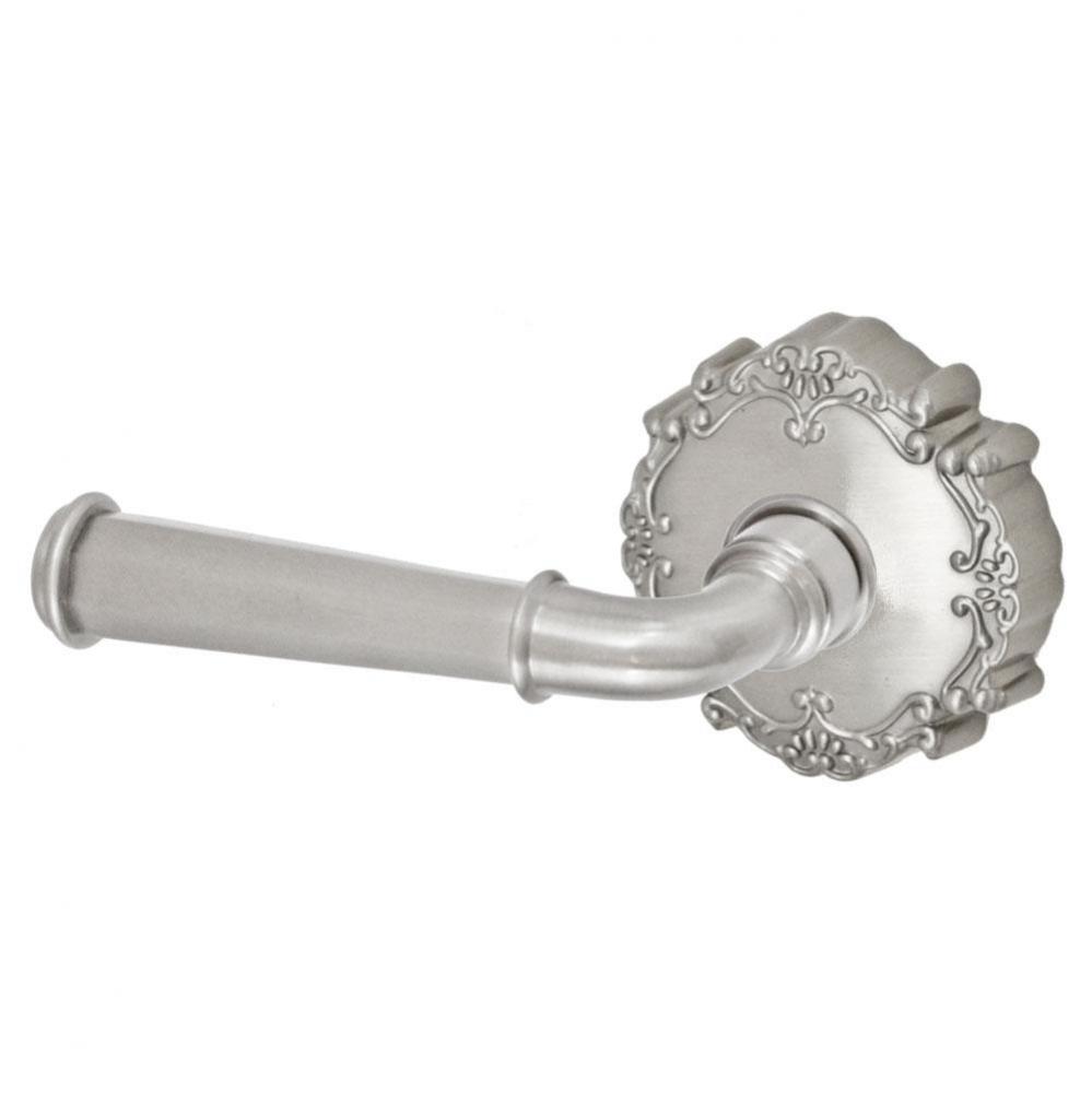 St Charles Lever with Round Victorian Rose Passage Set in Brushed Nickel - Left
