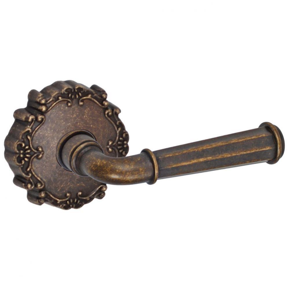 St Charles Lever with Round Victorian Rose Privacy Set in Medium Bronze - Right