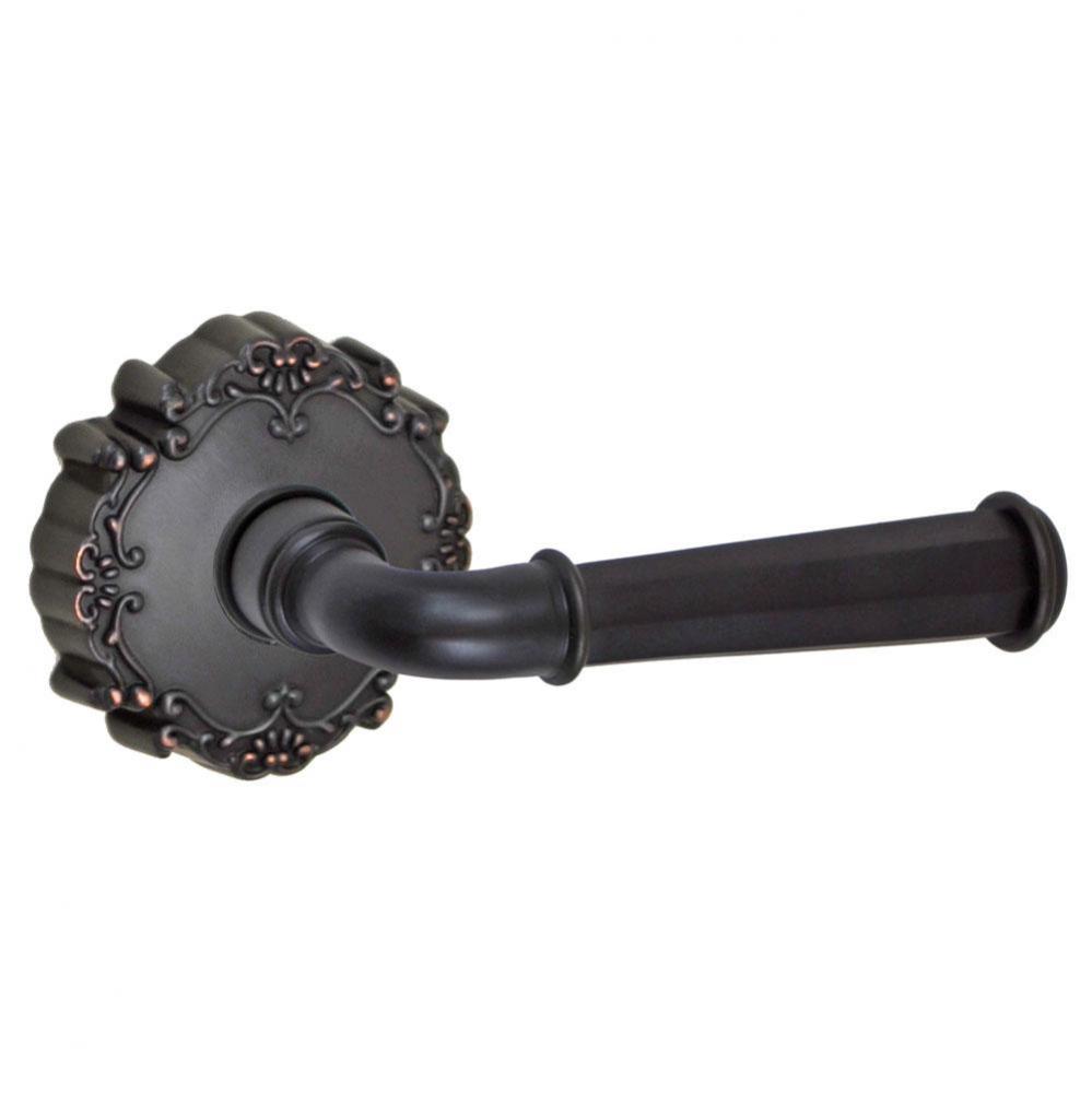 St Charles Lever with Round Victorian Rose Dummy Single in Oil Rubbed Bronze - Right