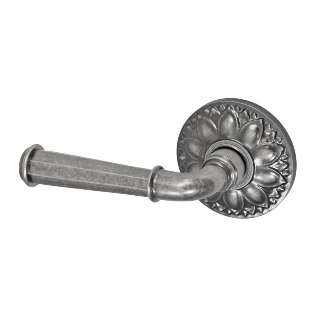 St Charles Lever with Floral Rose Dummy Single in Antique Pewter - Left