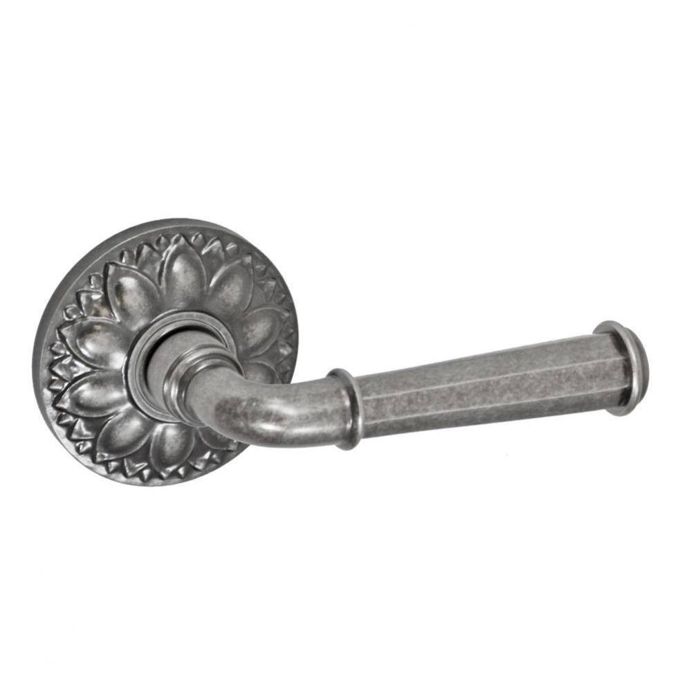 St Charles Lever with Floral Rose Privacy Set in Antique Pewter - Right