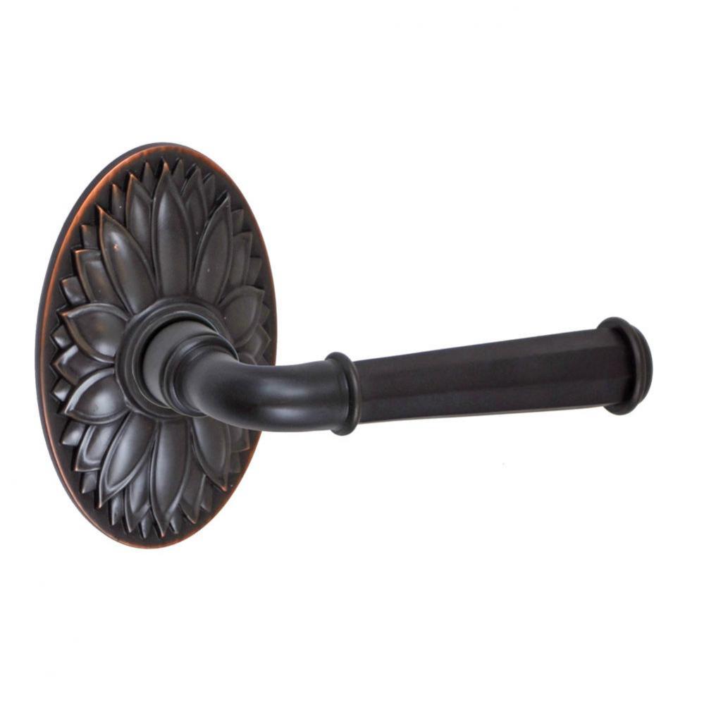 St Charles Lever with Oval Floral Rose Passage Set in Oil Rubbed Bronze - Right