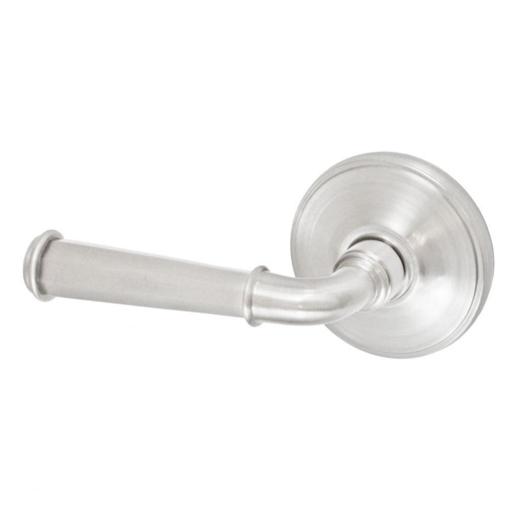 St Charles Lever with Cambridge Rose Privacy Set in Brushed Nickel - Left