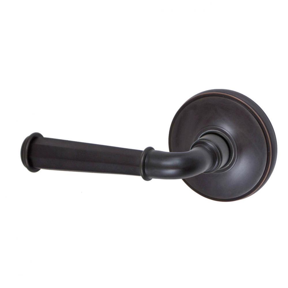 St Charles Lever with Cambridge Rose Passage Set in Oil Rubbed Bronze - Left