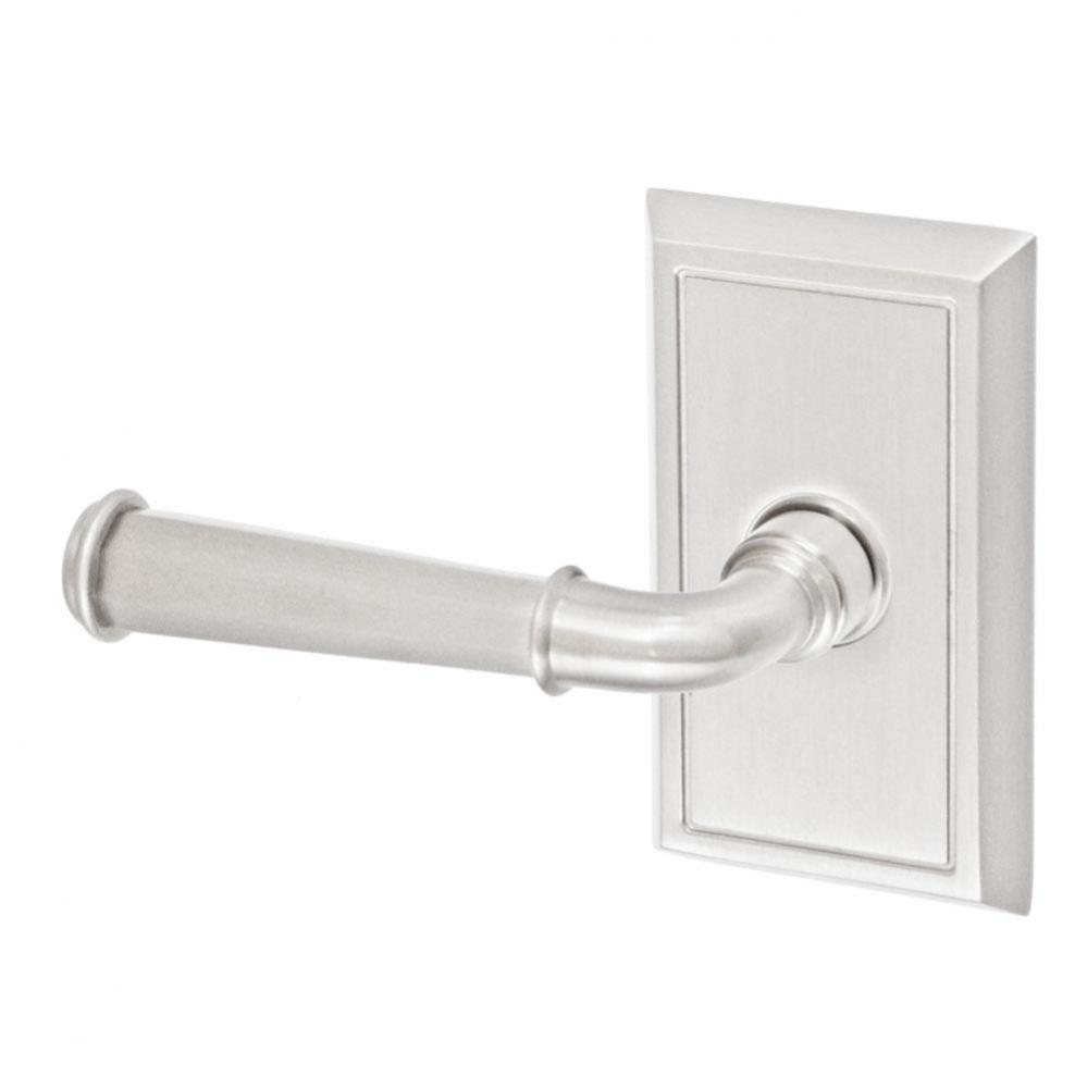 St Charles Lever with Shaker Rose Privacy Set in Brushed Nickel - Left