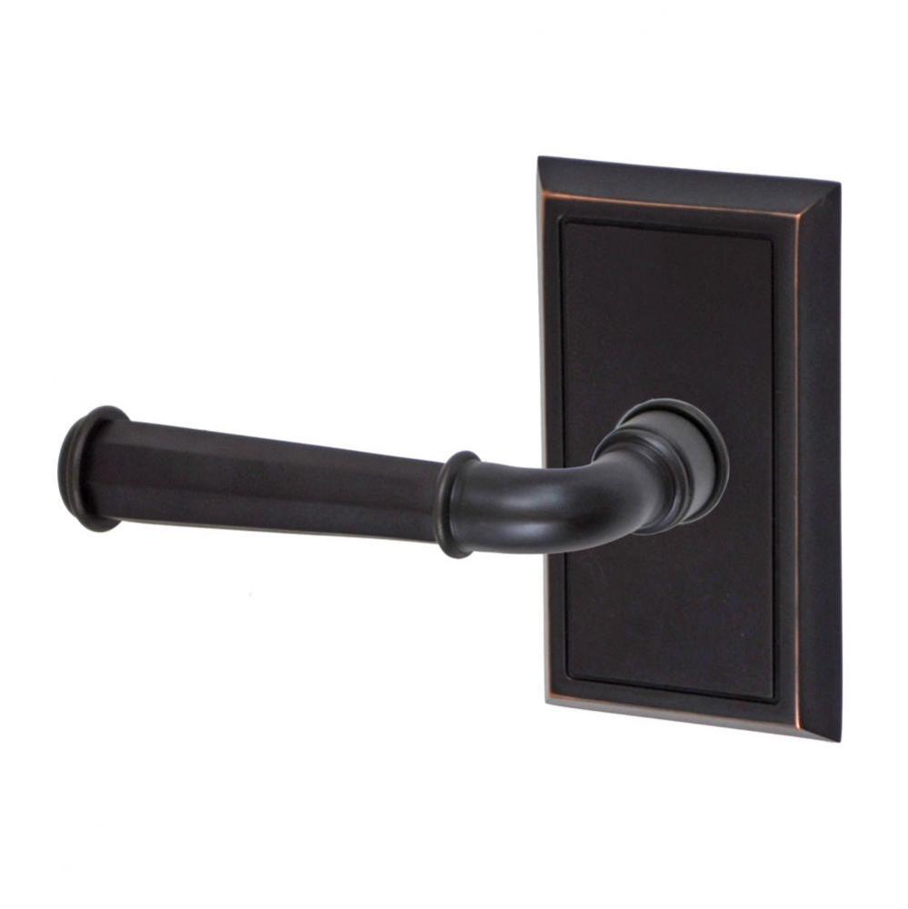 St Charles Lever with Shaker Rose Passage Set in Oil Rubbed Bronze - Left