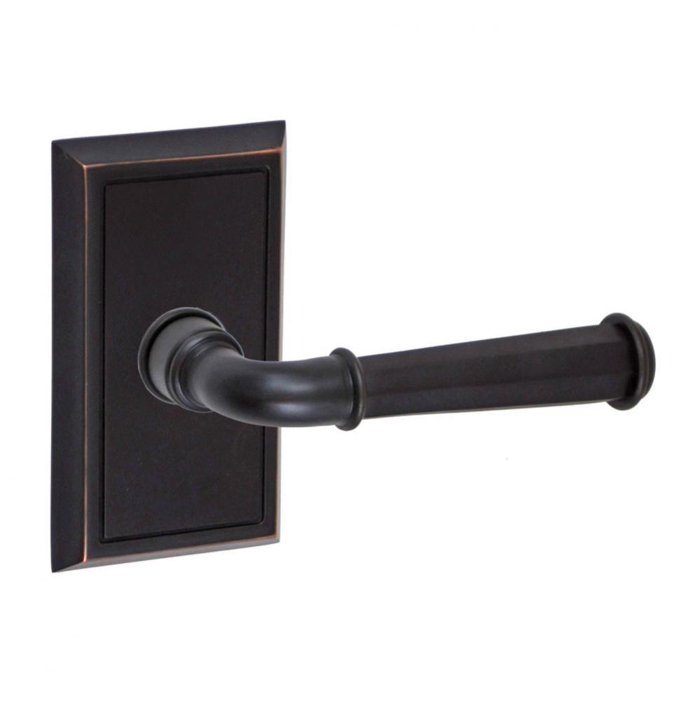 St Charles Lever with Shaker Rose Passage Set in Oil Rubbed Bronze - Right