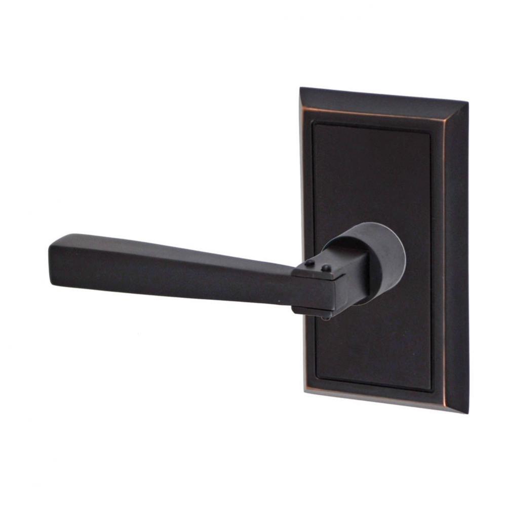 Sonoma Lever with Shaker Rose Passage Set in Oil Rubbed Bronze - Left