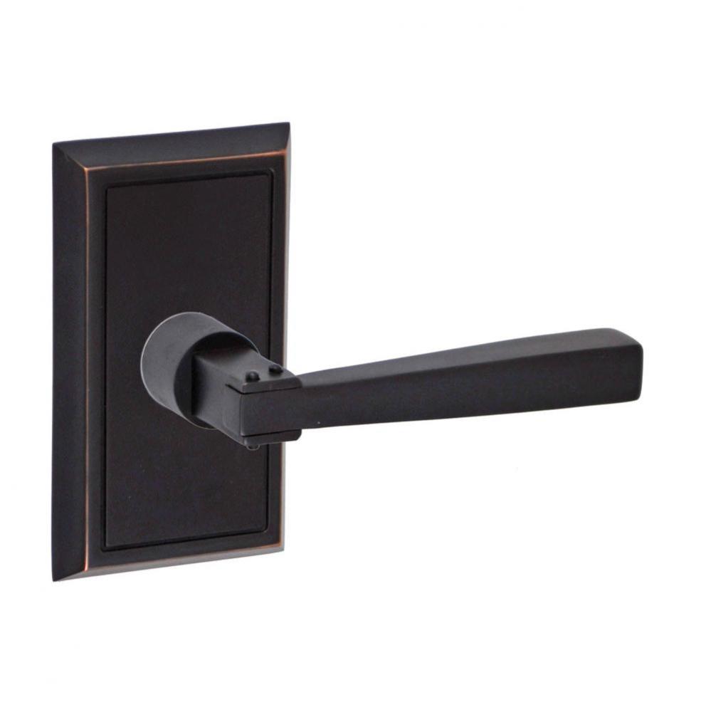Sonoma Lever with Shaker Rose Privacy Set in Oil Rubbed Bronze - Right