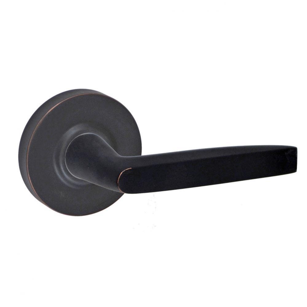 Empire Lever with Contemporary Rose Privacy Set in Oil Rubbed Bronze - Right