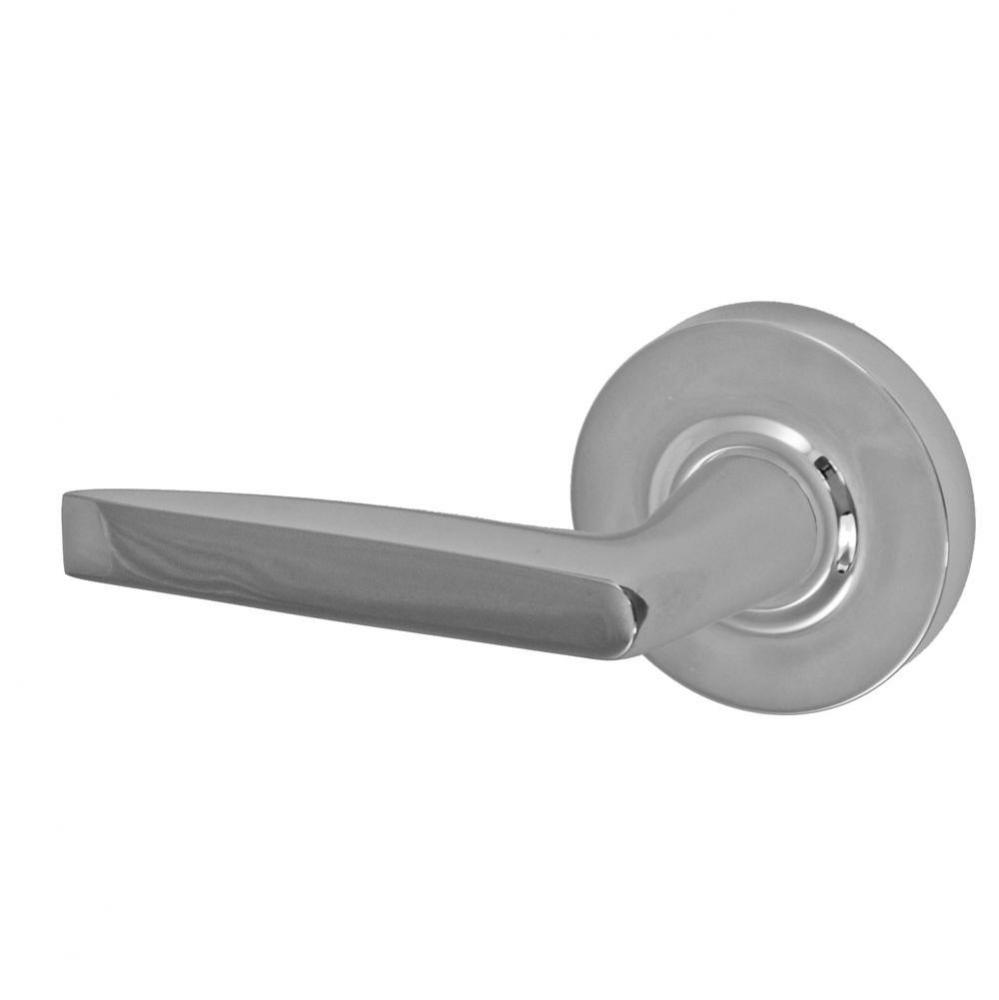 Empire Lever with Contemporary Rose Privacy Set in Polished Chrome - Left