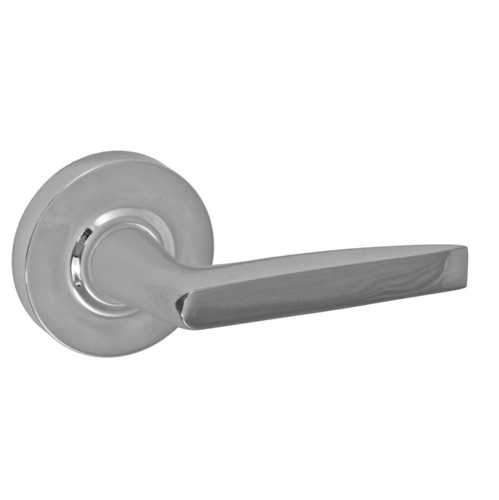 Empire Lever with Contemporary Rose Privacy Set in Polished Chrome - Right