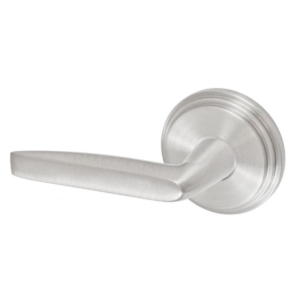 Empire Lever with Stepped  Rose Passage Set in Brushed Nickel - Left