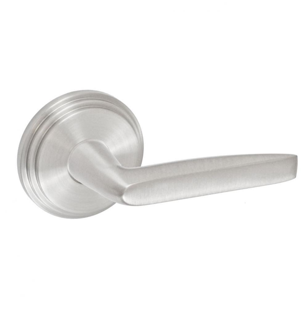 Empire Lever with Stepped  Rose Passage Set in Brushed Nickel - Right
