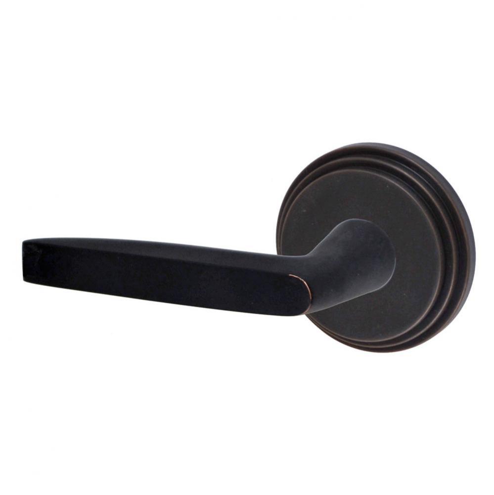 Empire Lever with Stepped  Rose Privacy Set in Oil Rubbed Bronze - Left