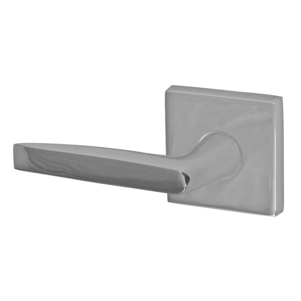 Empire Lever with Square Rose Passage Set in Polished Chrome - Left