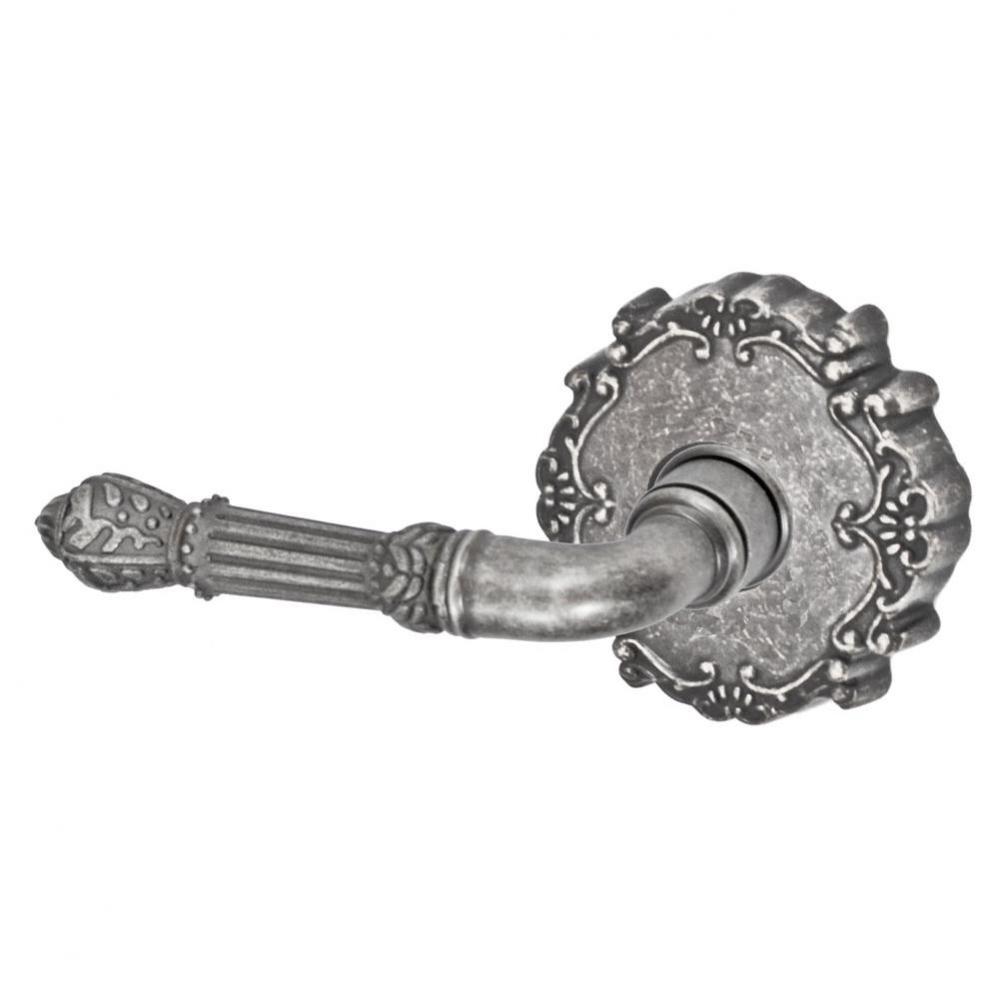 Venetian Lever with Round Victorian Rose Dummy Single in Antique Pewter - Left