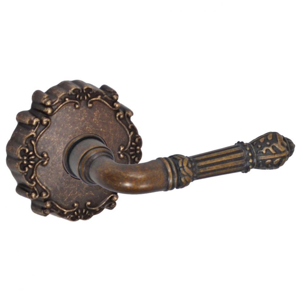 Venetian Lever with Round Victorian Rose Dummy Single in Medium Bronze - Right