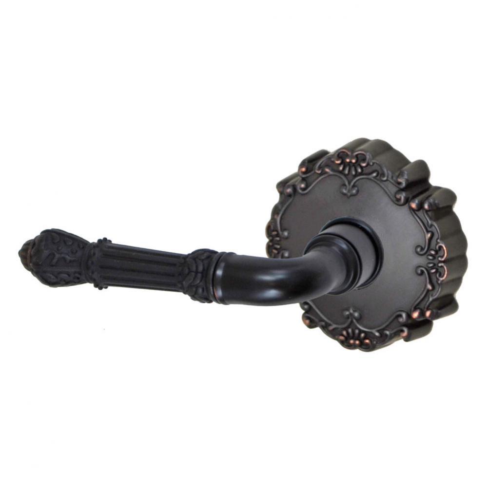Venetian Lever with Round Victorian Rose Dummy Single in Oil Rubbed Bronze - Left