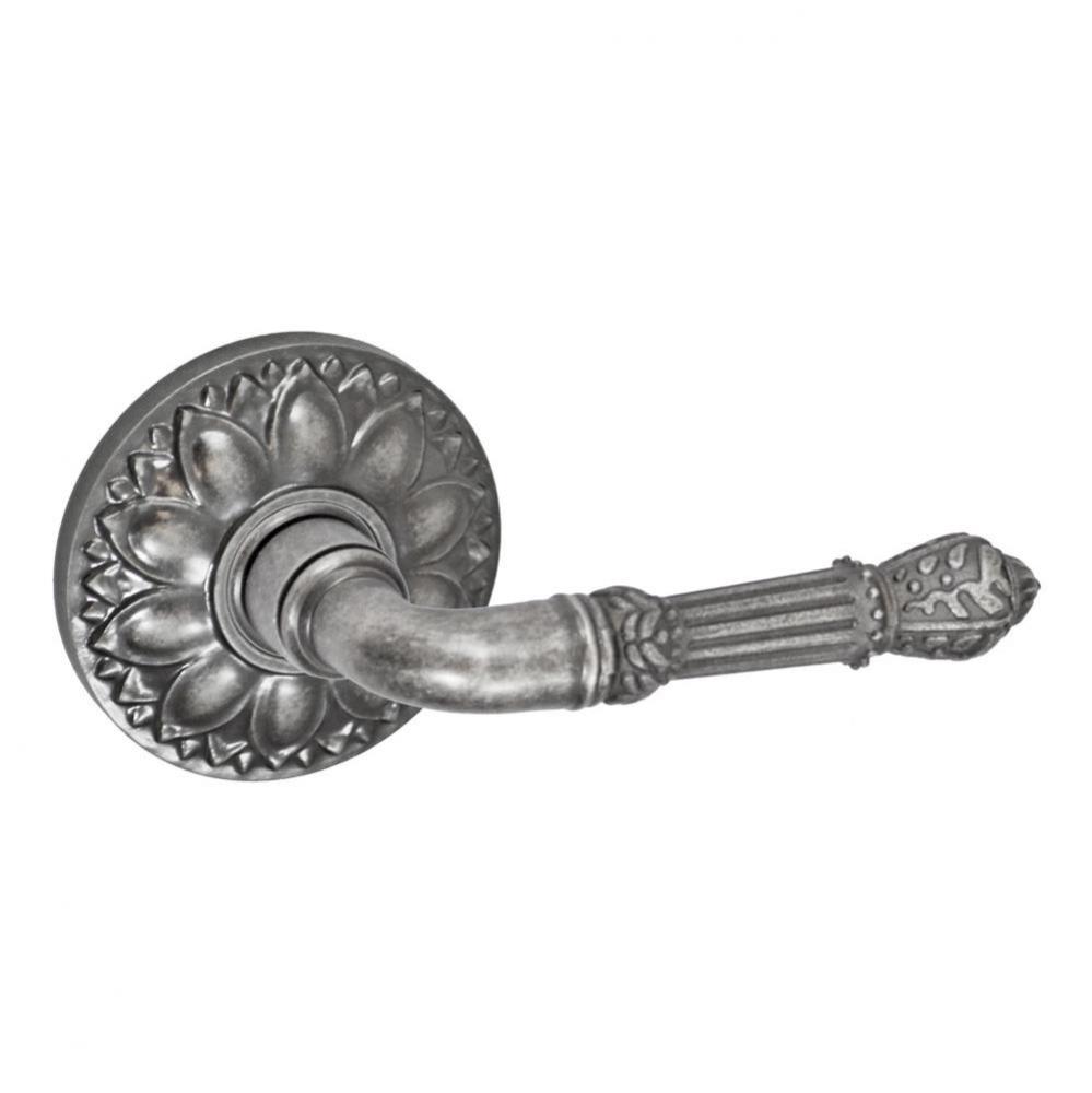 Venetian Lever with Floral Rose Passage Set in Antique Pewter - Right