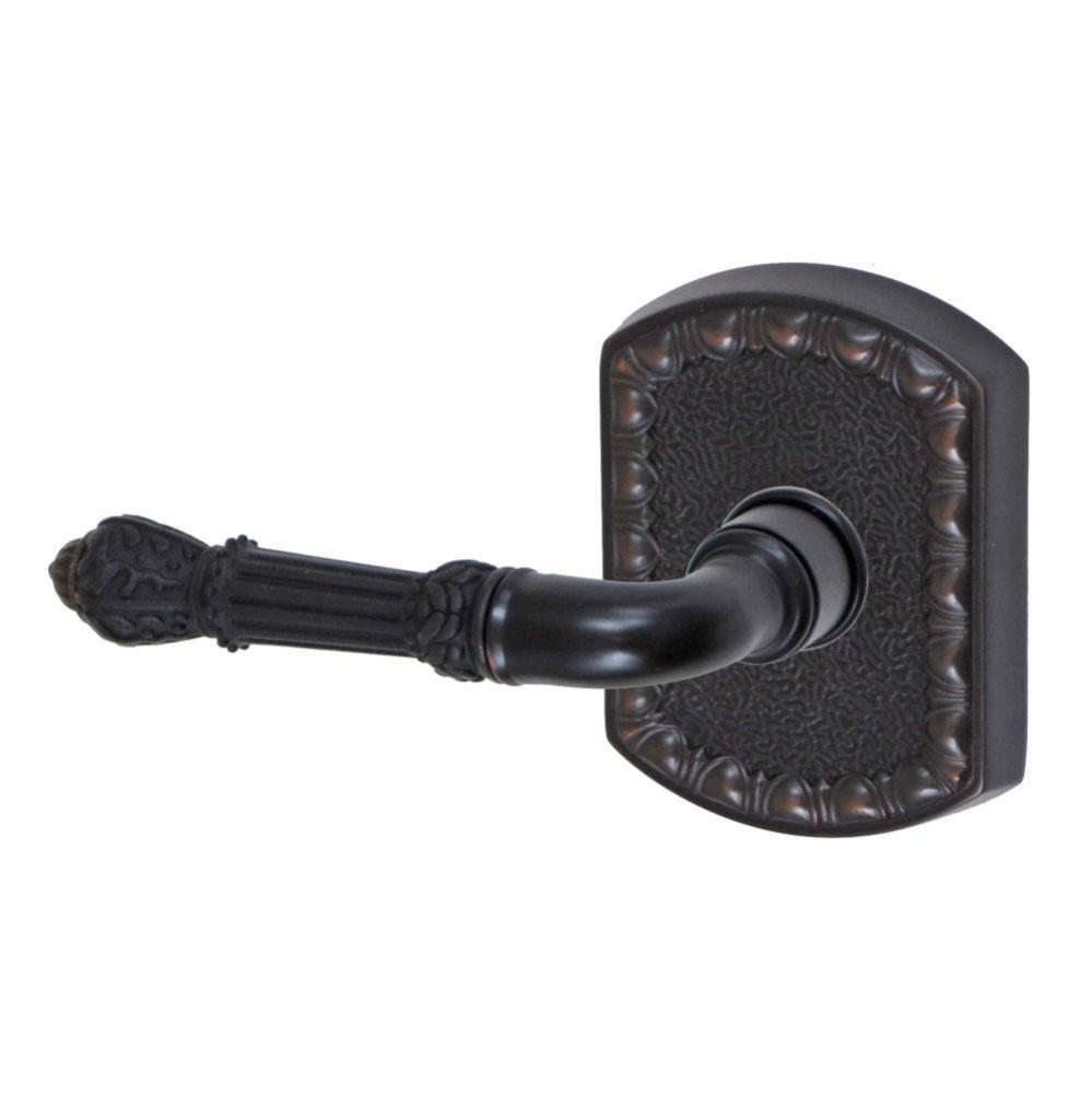 Venetian Lever with Olde World Rose Privacy Set in Oil Rubbed Bronze - Left