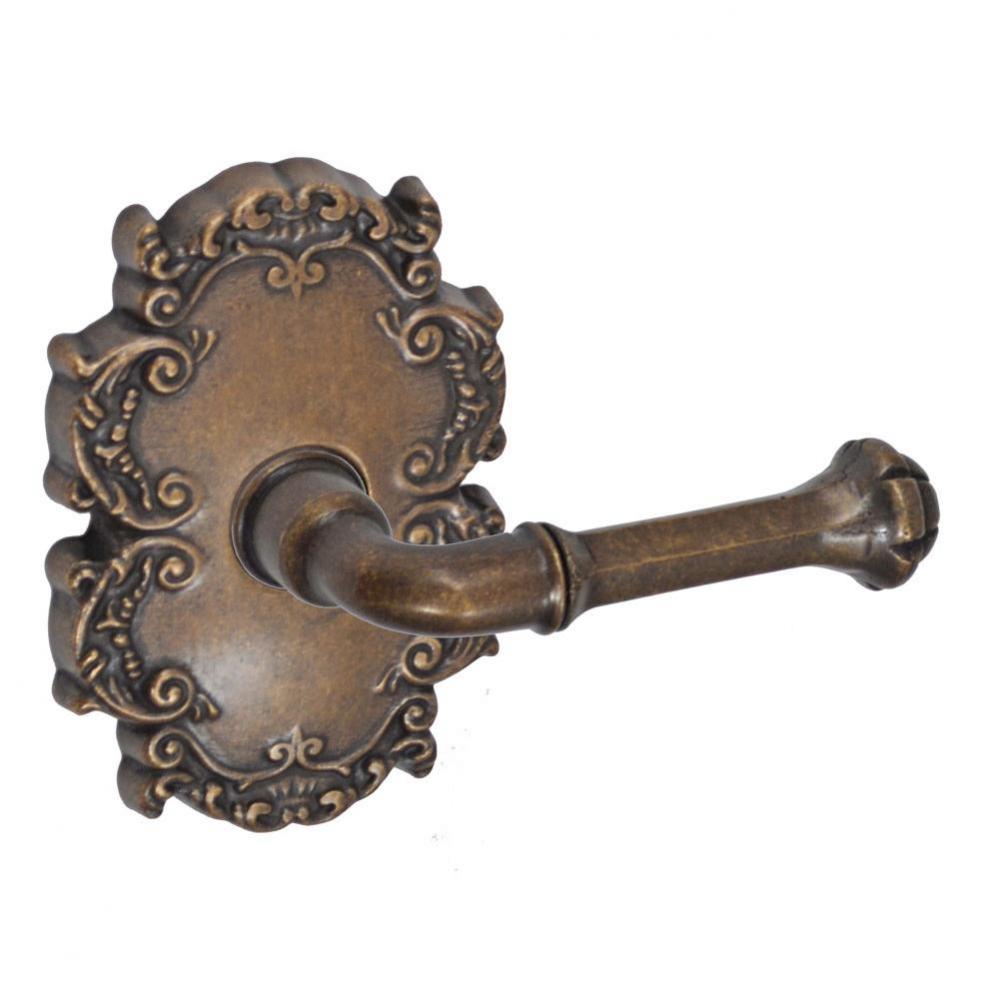 Tuscan Lever with Victorian Rose Privacy Set in Medium Bronze - Right