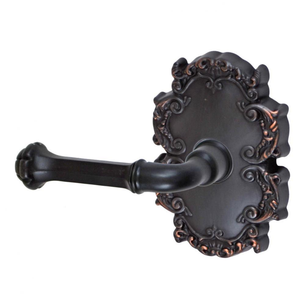 Tuscan Lever with Victorian Rose Passage Set in Oil Rubbed Bronze - Left