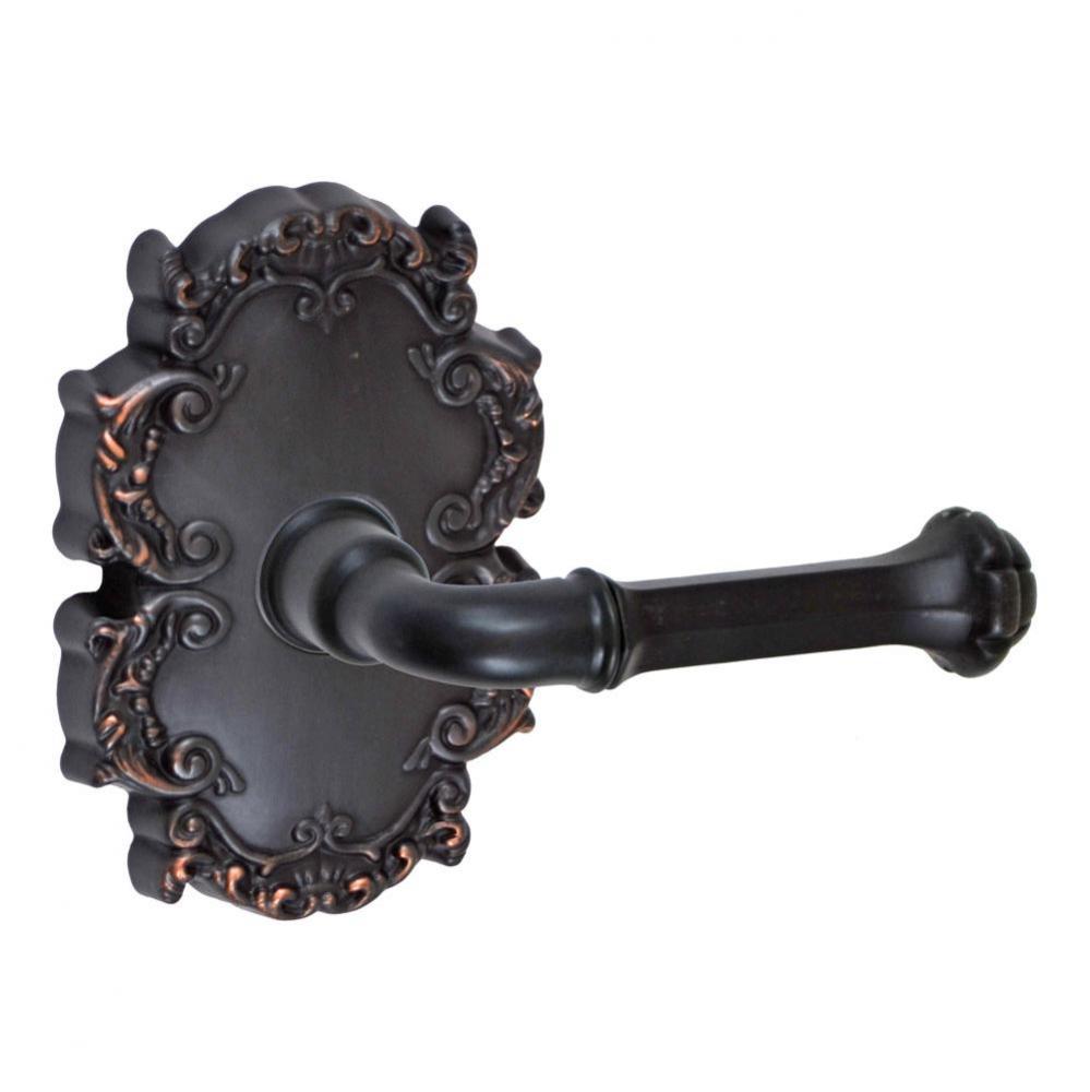 Tuscan Lever with Victorian Rose Passage Set in Oil Rubbed Bronze - Right