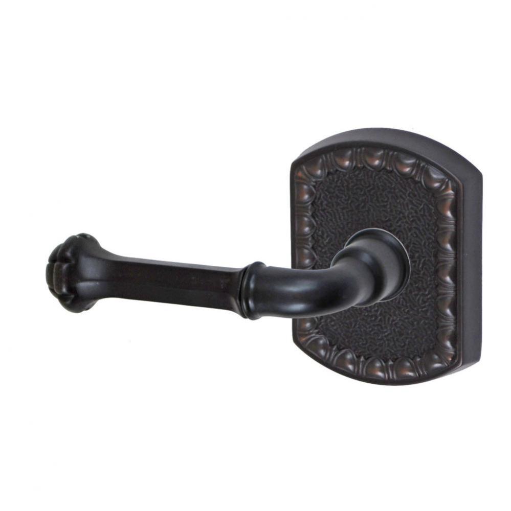 Tuscan Lever with Olde World Rose Privacy Set in Oil Rubbed Bronze - Left