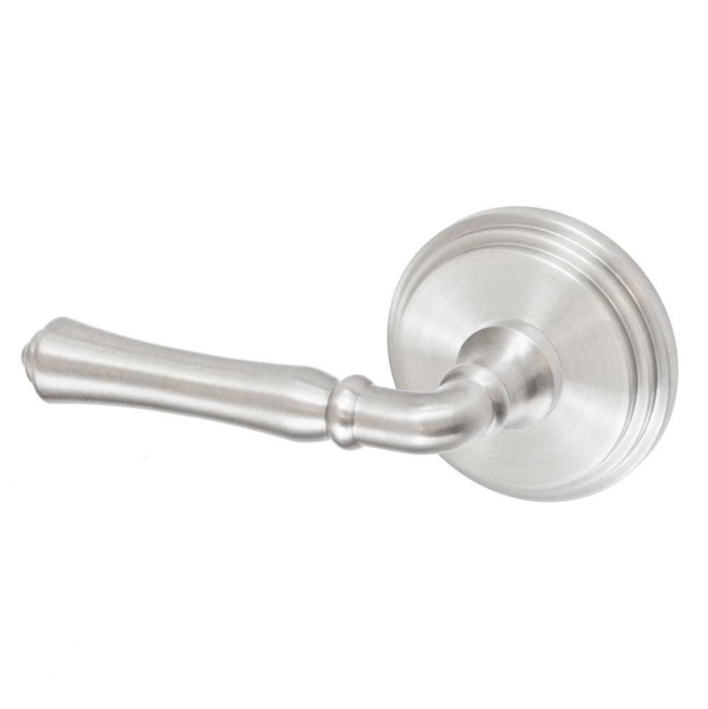 Cape Anne Lever with Stepped  Rose Privacy Set in Brushed Nickel - Left