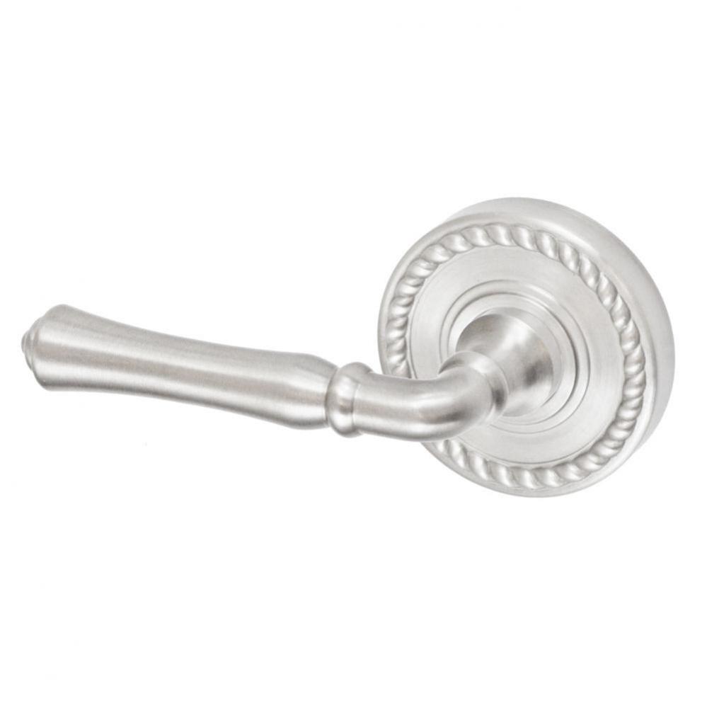 Cape Anne Lever with Rope Rose Dummy Single in Brushed Nickel - Left