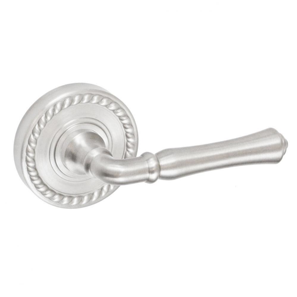 Cape Anne Lever with Rope Rose Passage Set in Brushed Nickel - Right