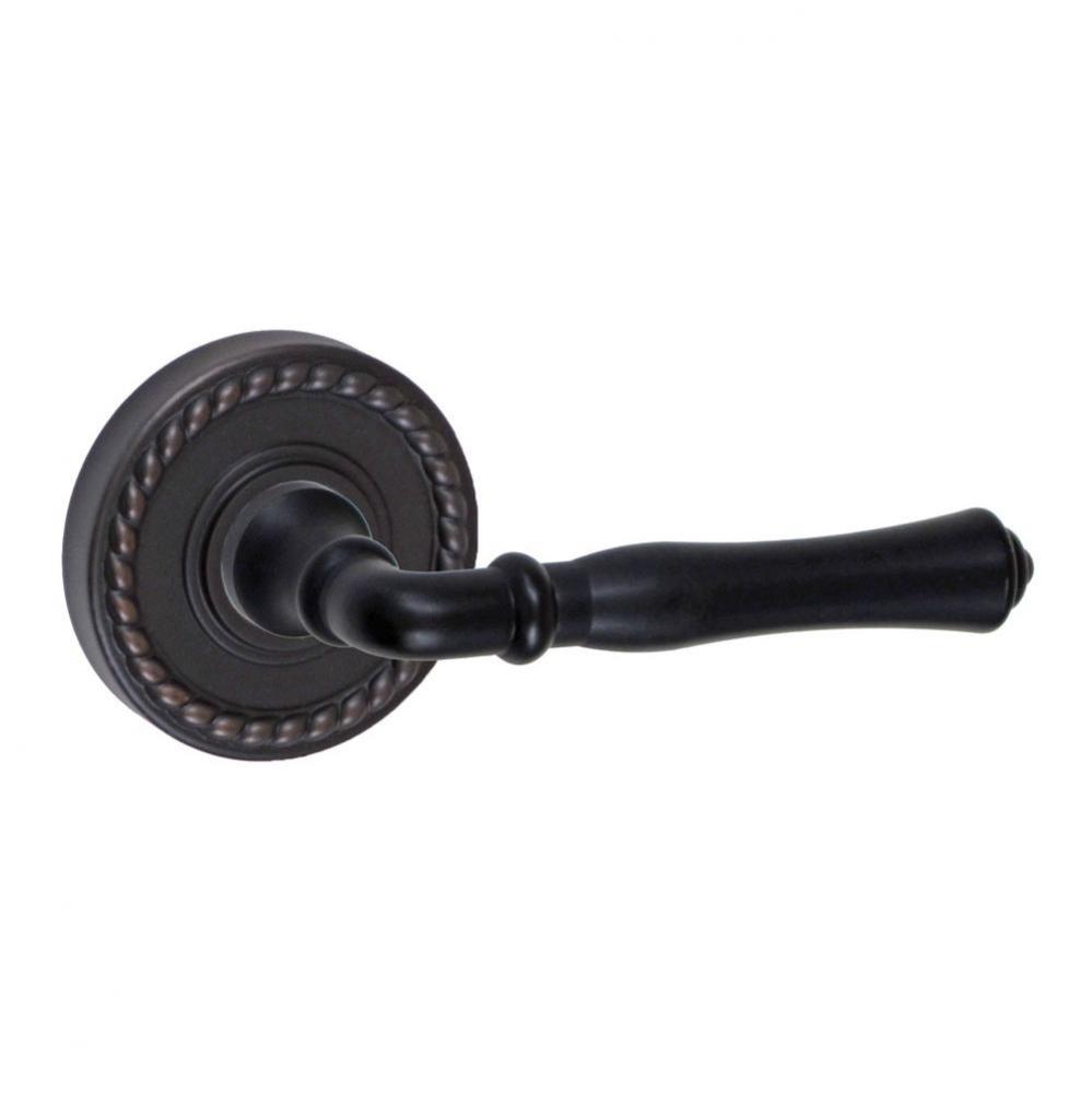 Cape Anne Lever with Rope Rose Passage Set in Oil Rubbed Bronze - Right