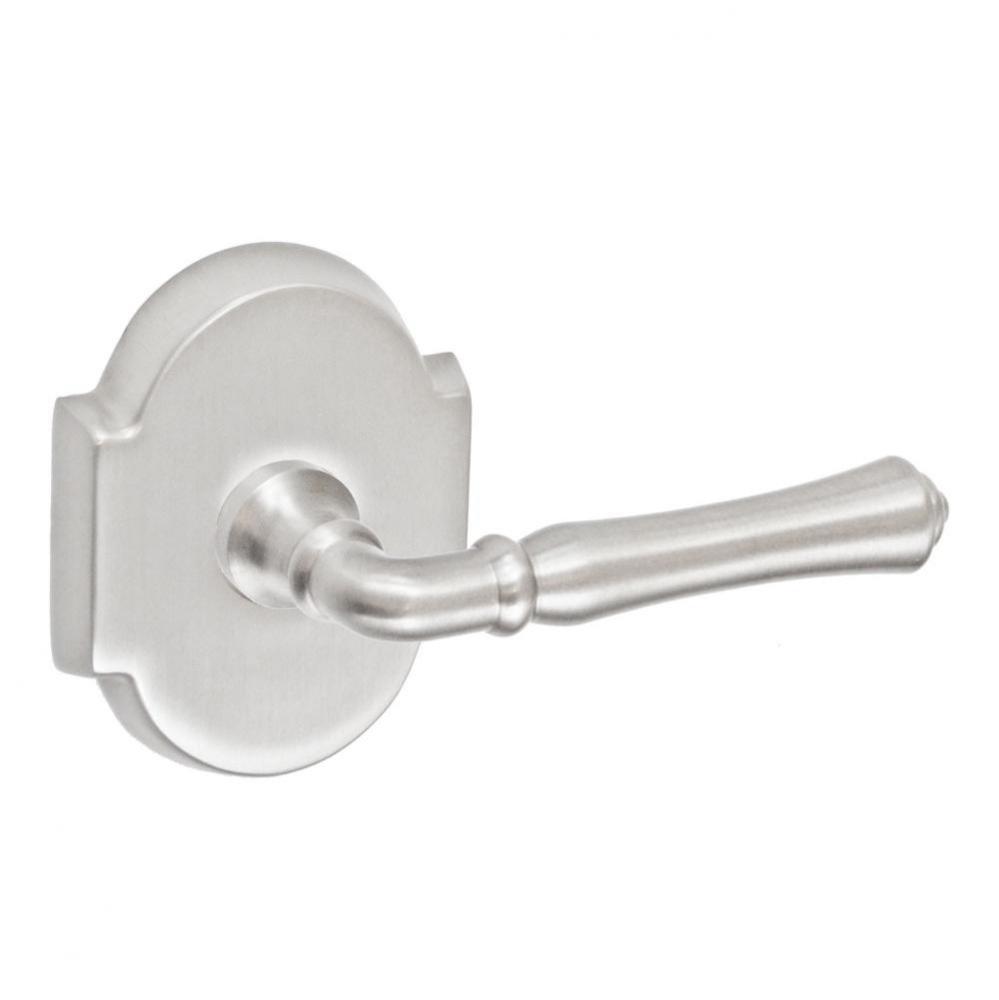 Cape Anne Lever with Beveled Scalloped Rose Passage Set in Brushed Nickel - Right