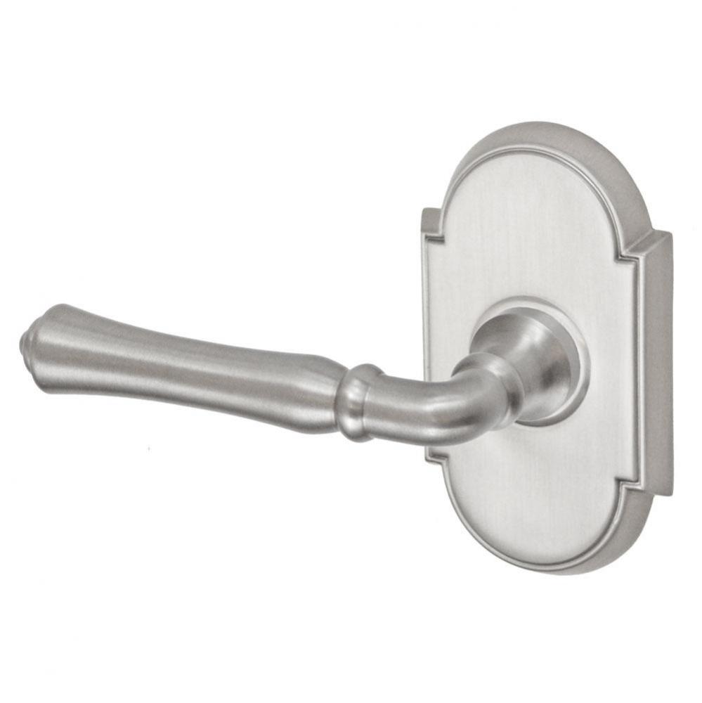 Cape Anne Lever with Tarvos Rose Passage Set in Brushed Nickel - Left