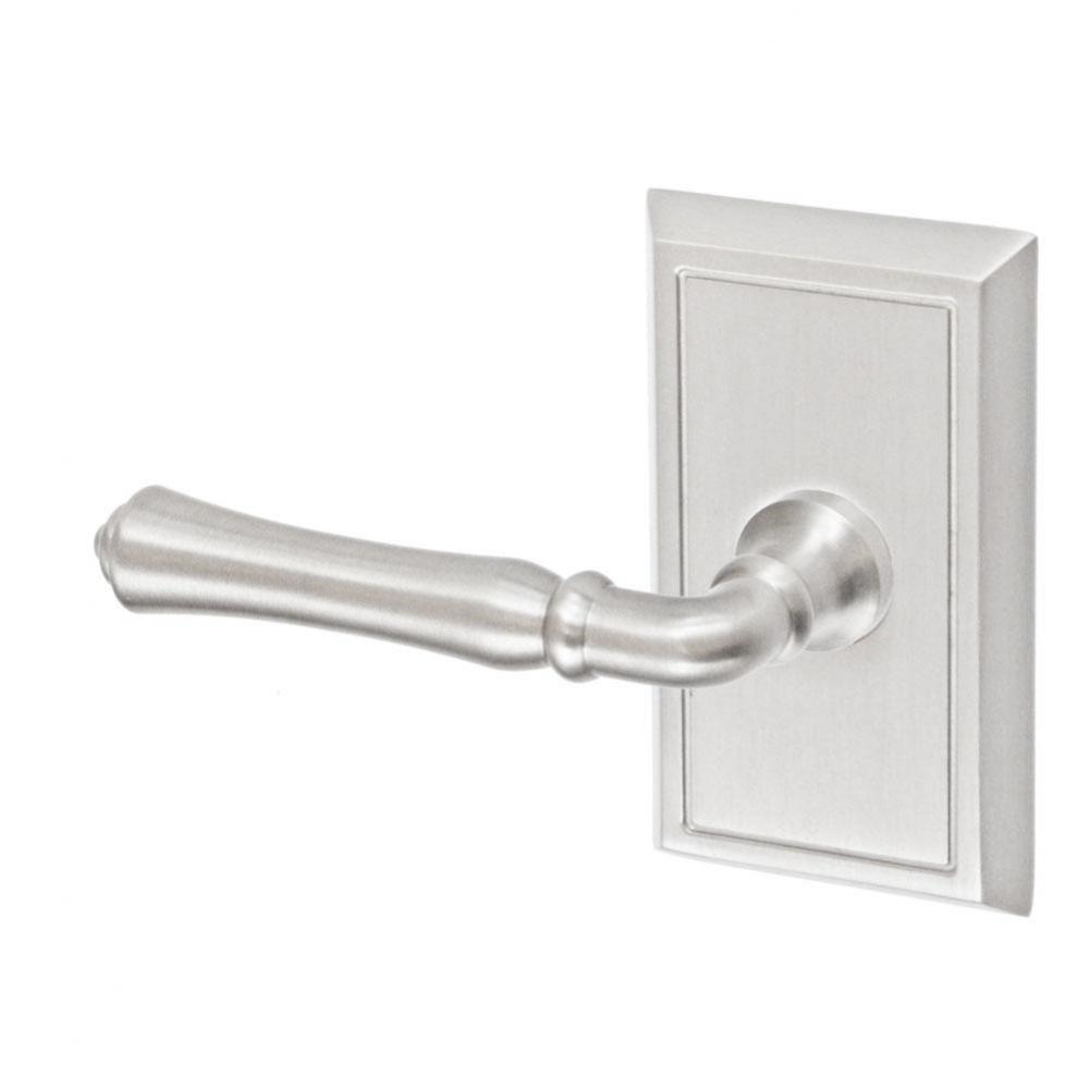 Cape Anne Lever with Shaker Rose Privacy Set in Brushed Nickel - Left