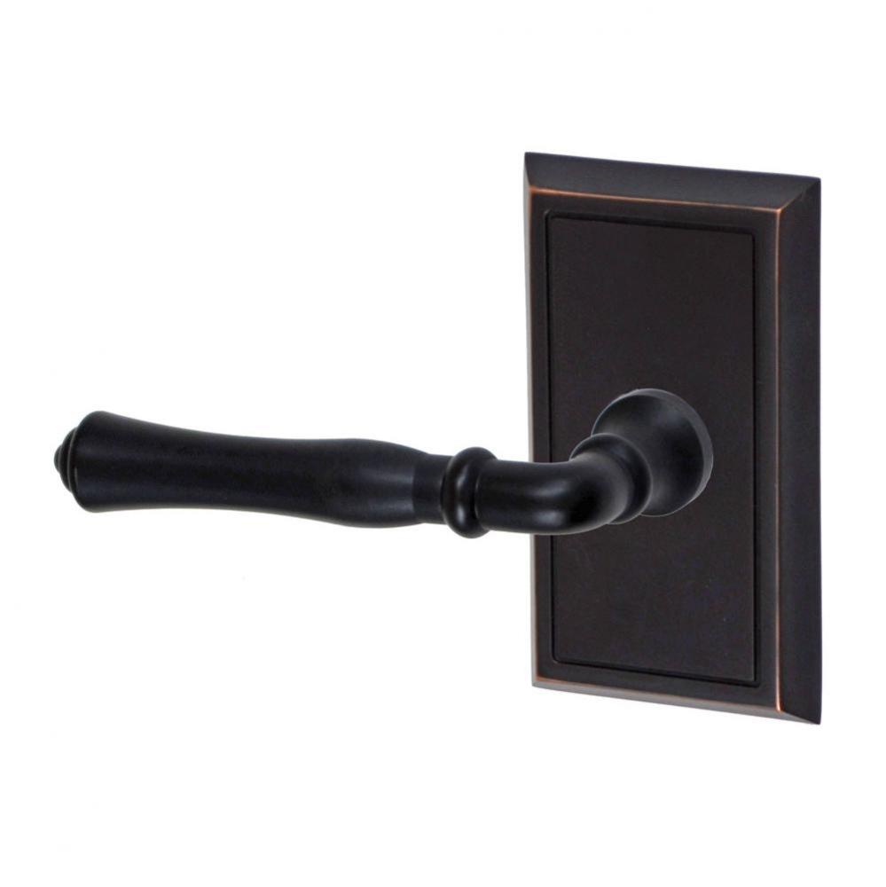 Cape Anne Lever with Shaker Rose Privacy Set in Oil Rubbed Bronze - Left