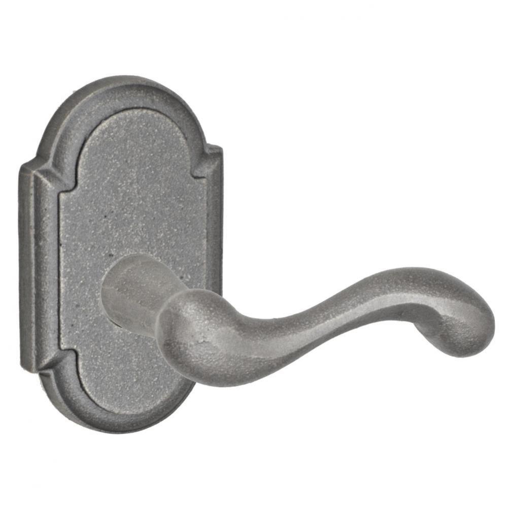 Sandcast Flintlock Lever with El Tovar Scalloped Rose Privacy Set in Antique Relic Pewter - Right