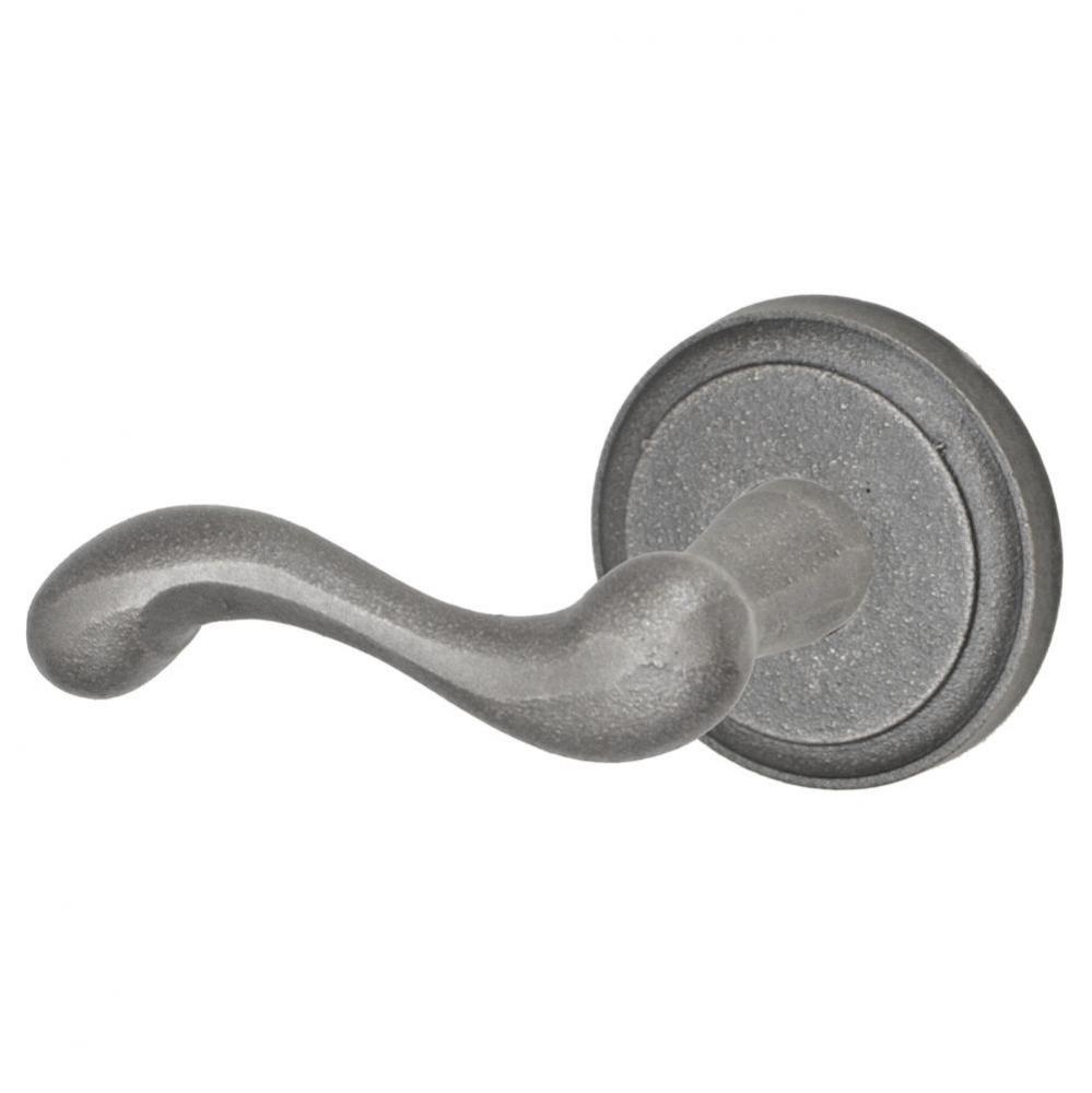 Sandcast Flintlock Lever with El Tovar Round Rose Dummy Single in Antique Relic Pewter - Left