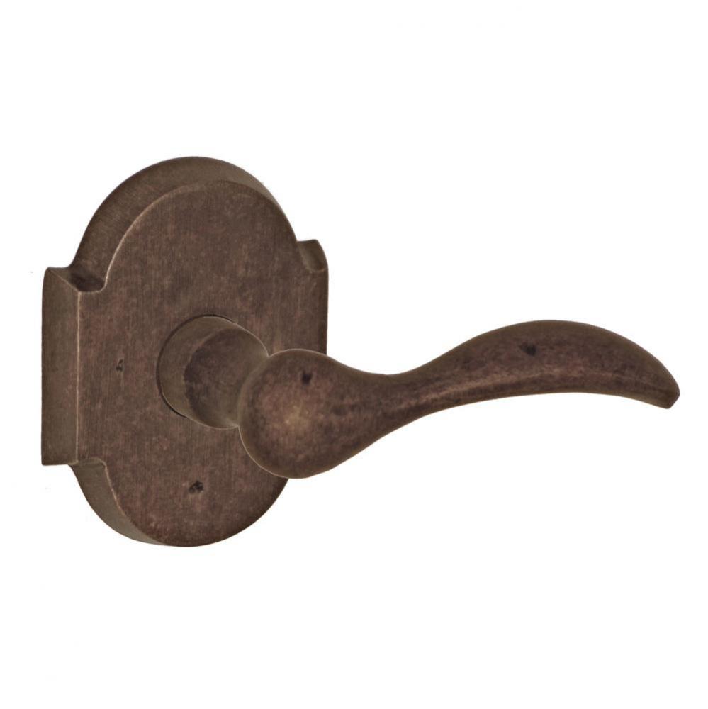 Sandcast Bronze Rainier Lever with Sandcast Bronze Scalloped Rose Dummy Single in Sandcast Medium